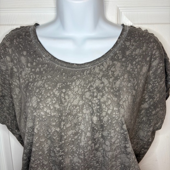 Vans Gray Casual Bleach Splatter Cotton Mini Dress Cutout Shoulder Cap Sleeve S - Picture 4 of 9
